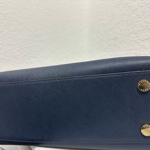 Michael Kors Navy Blue Savannah Saffiano Leather Satchel with dust bag - Picture 6 of 12